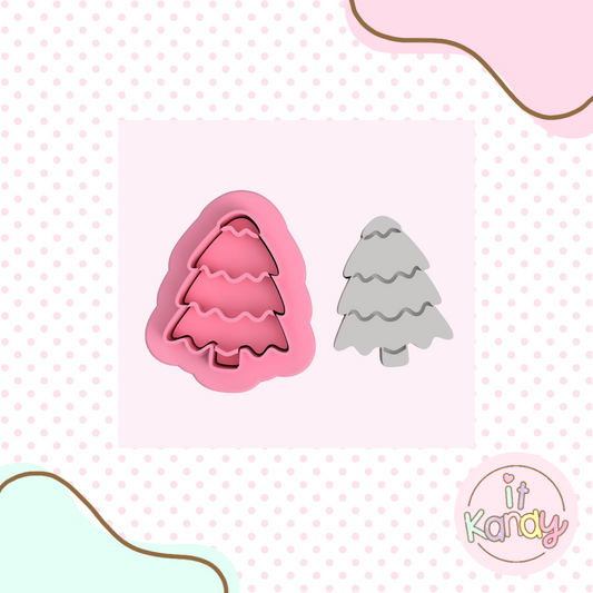Christmas tree cookie cutter and stamp set