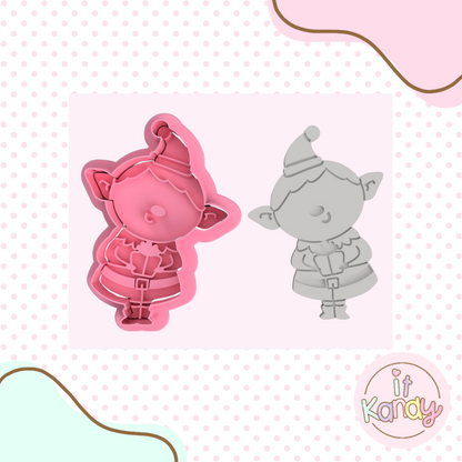 Elf boy cookie cutter and stamp set