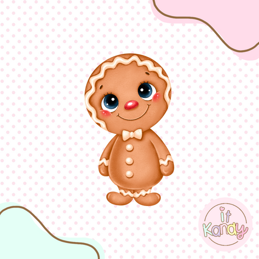 Gingerbread boy cookie cutter and stamp set