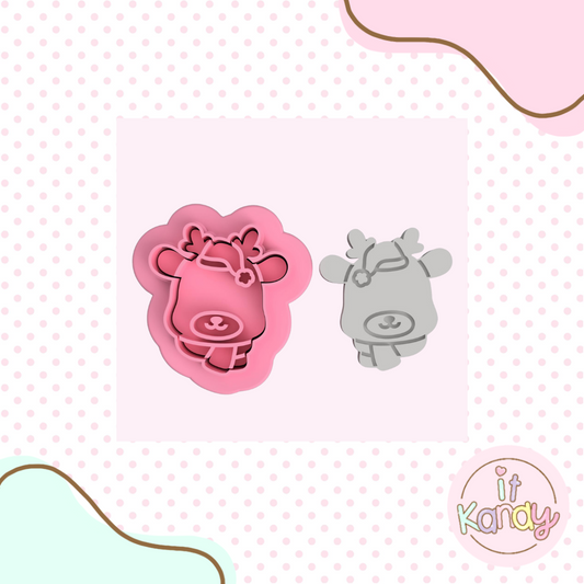 Reindeer cookie cutter and stamp set