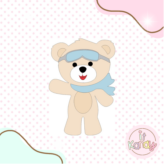 Aviator teddy bear multi pc cookie cutter